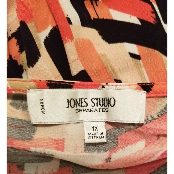 Jones Studio Women's Blouse Top Size 1X Multicolr Geometric Design Sleeveless - Picture 4 of 5